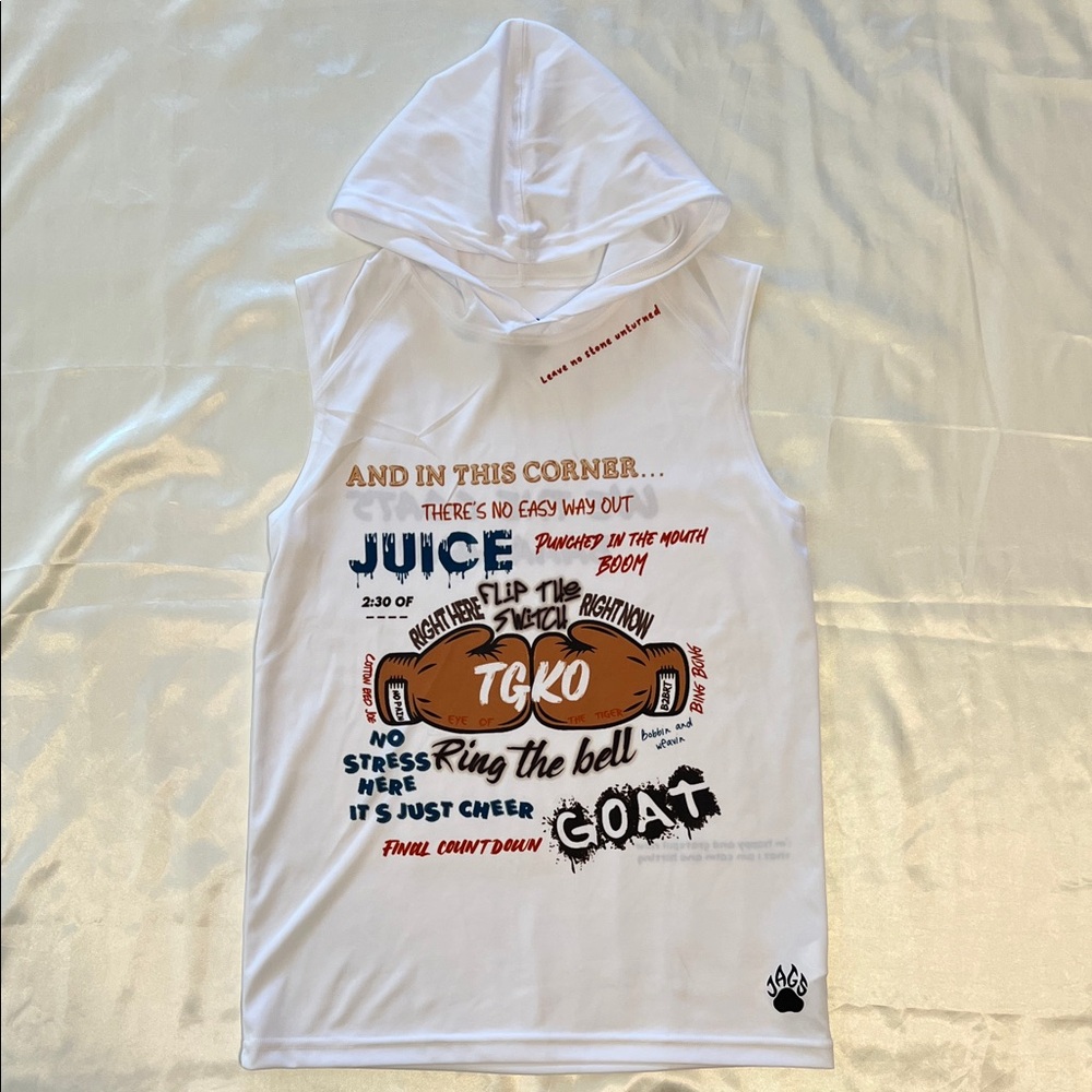 White TGLC “Boxing” Theme Sleeveless Hoodie